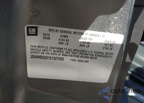 2005 Buick Lacrosse Cxl из США, поврежденный, VIN 2G4WD532151327622